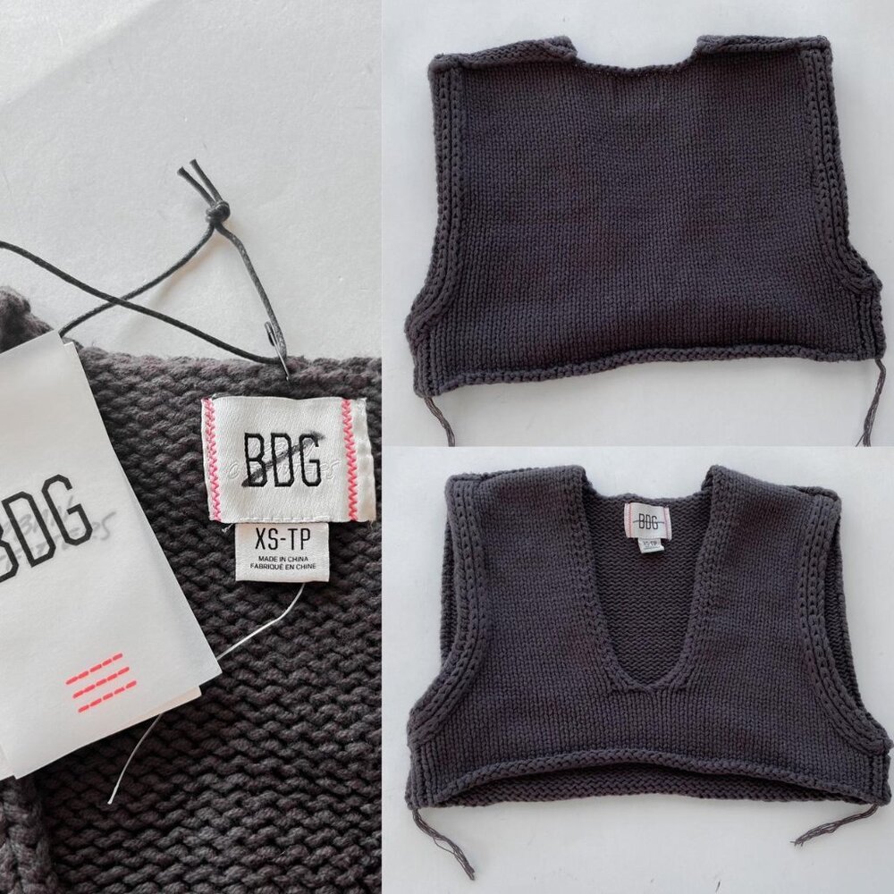 BDG Dealer V-Neck Cropped Sweater Vest.